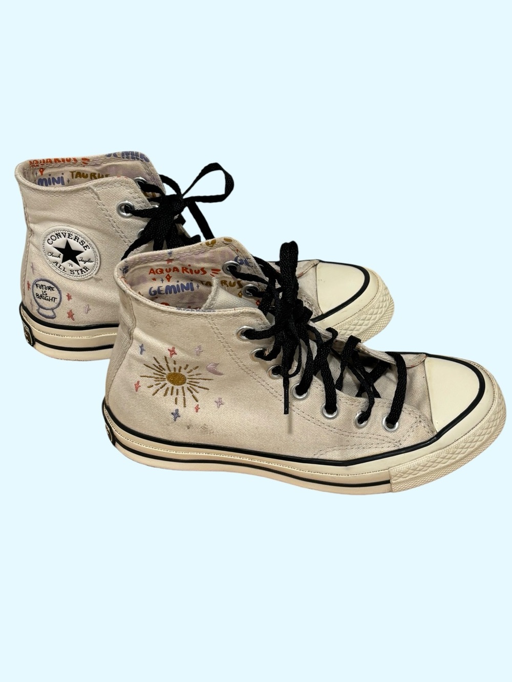 White All Stars Converse Chuck High Top Sneakers Size 6 - Picture 1 of 8